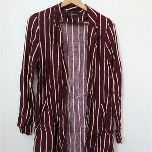 Reformation burgundy pinstripe blazer dress